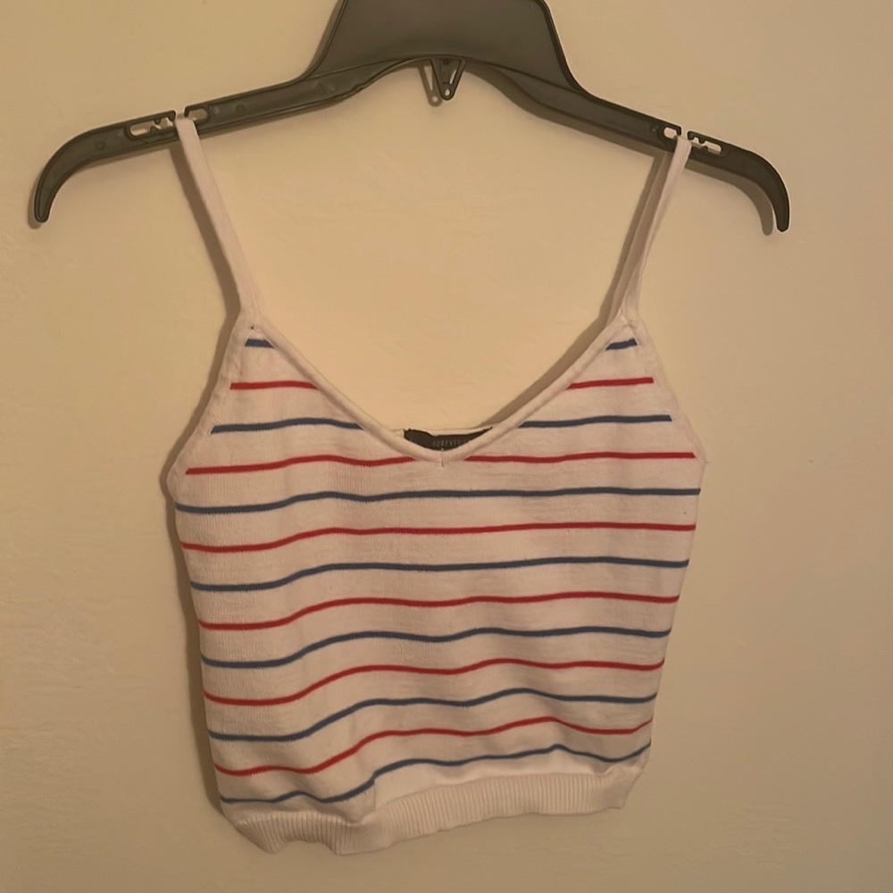 Red, white, and blue crop top size small